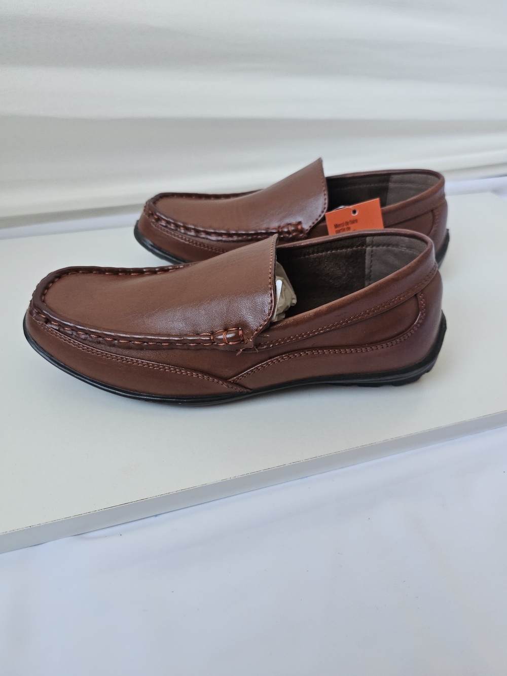 Deer Stags Kids Booster Slip-On Loafers - Dark Luggage Brown, Size 4M - Picture 9 of 16